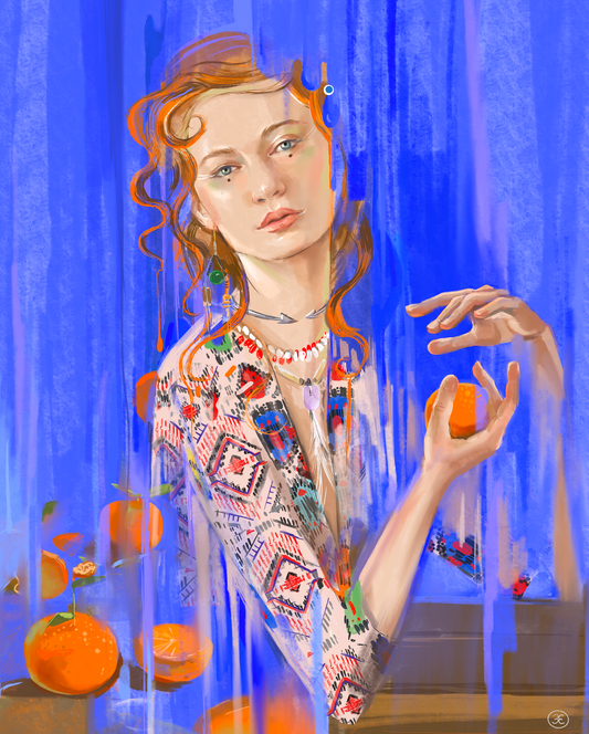 ''The girl with oranges'' by Elena Zlokazova