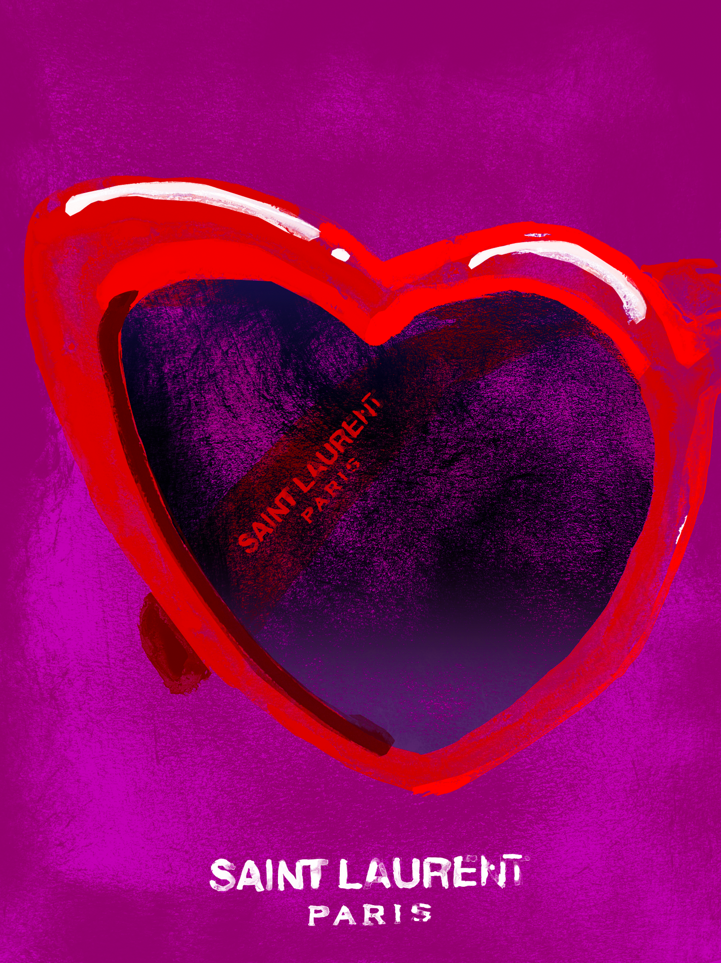 YSL Heart Print